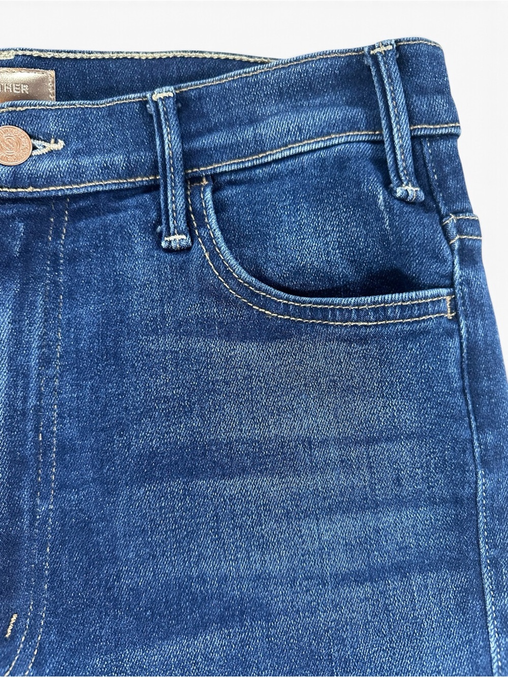 MOTHER Women’s 29 Hustler Fray Dark Blue High-Rise Flare Jeans - Picture 2 of 12